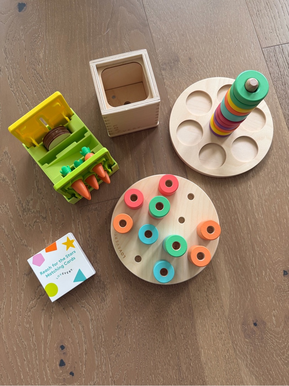 Lovevery Wooden Stacking and Sorting Toy Set - Multicolor